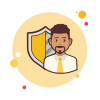icons8 man with a security shield 100